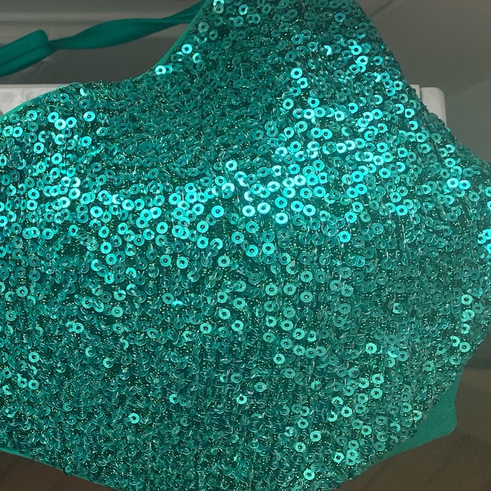 Calzedonia Green Sequin Bralette top Verde XL NWOT 90B/85 C/80D - Picture 4 of 9